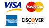 Credi Card Logos - Mastercard, Visa, American Express and Discover